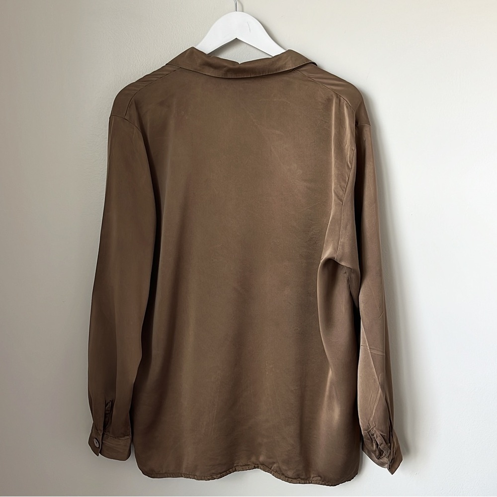 SOLD// Vintage Silk Blouse in Brown - Picture 6 of 10